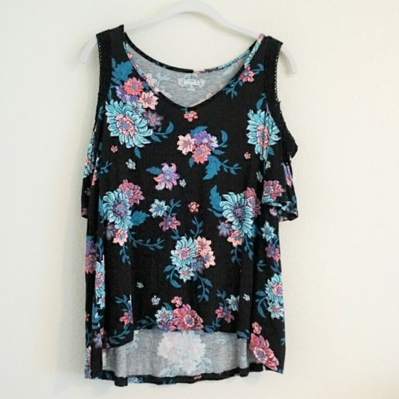 Floral Open Shoulder Top - Picture 1 of 5